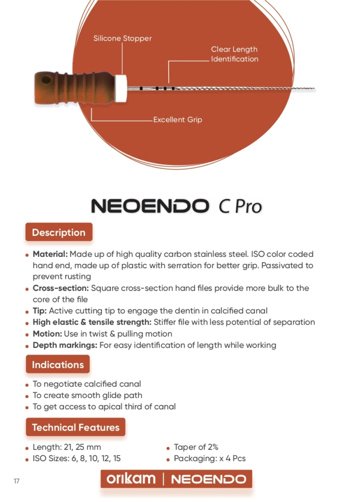 Neoendo KFiles Hand Files Orikam Healthcare