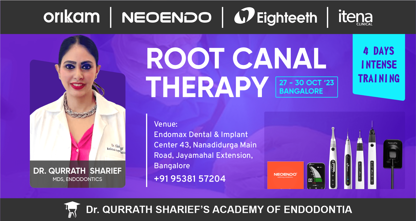 Root Canal Therapy" By Dr. Qurrath Sharief in Bangalore